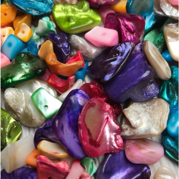 ASSORTED COLORED MOTHER OF PEARL SHELL BEADS DIY JEWELRY CRAFTING MIXED LOT - Picture 7 of 12